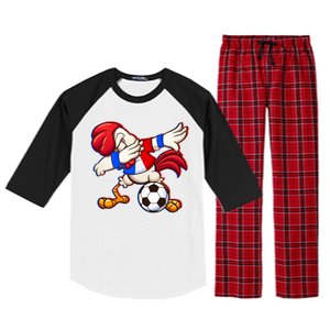 Dabbing French Soccer Rooster Raglan Sleeve Pajama Set