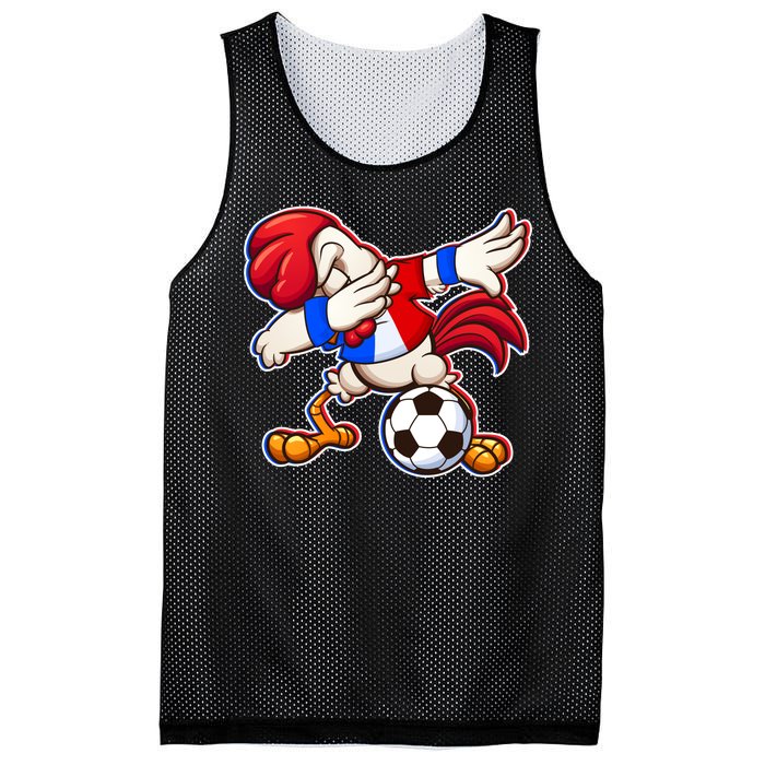 Dabbing French Soccer Rooster Mesh Reversible Basketball Jersey Tank