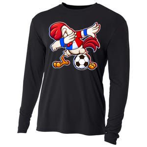 Dabbing French Soccer Rooster Cooling Performance Long Sleeve Crew