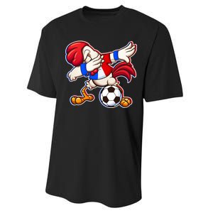 Dabbing French Soccer Rooster Performance Sprint T-Shirt