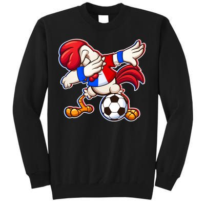 Dabbing French Soccer Rooster Tall Sweatshirt