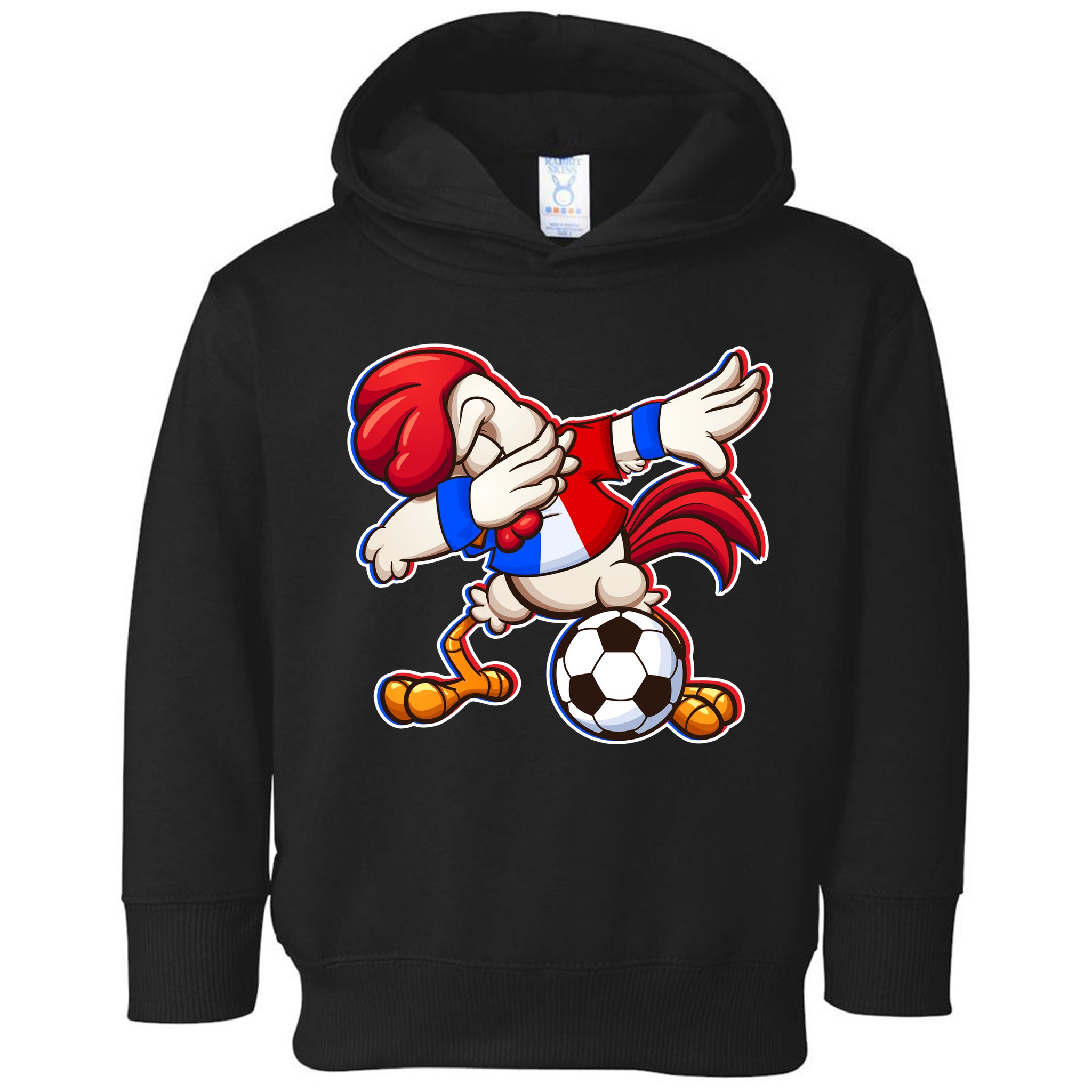 Dabbing French Soccer Rooster Toddler Hoodie