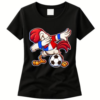 Dabbing French Soccer Rooster Womens T-Shirt