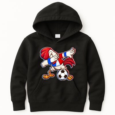 Dabbing French Soccer Rooster Kids Hoodie