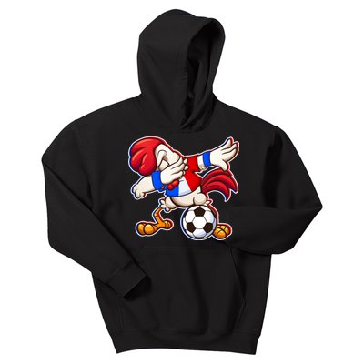 Dabbing French Soccer Rooster Kids Hoodie