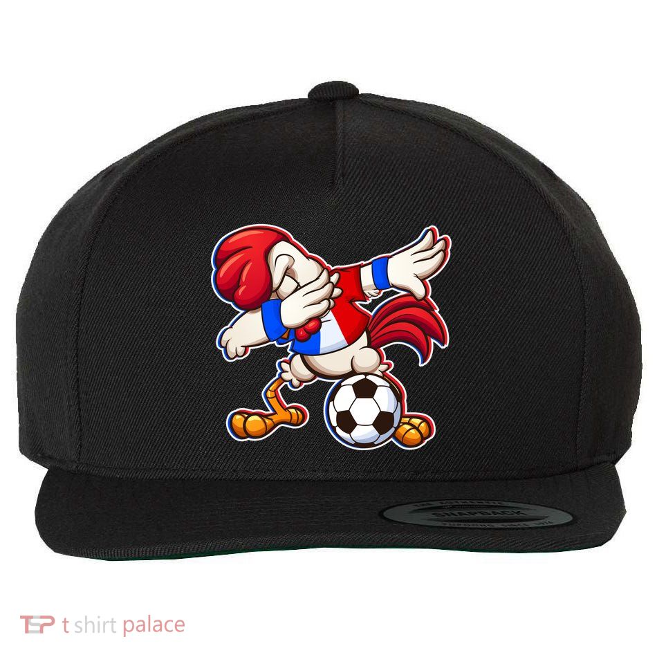 Dabbing French Soccer Rooster Wool Snapback Cap