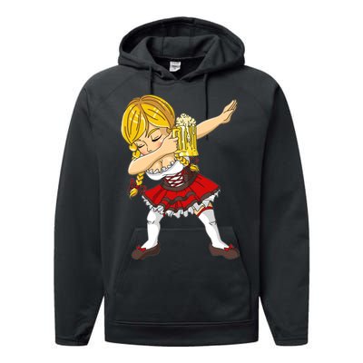 Dabbing German Girl Oktoberfest Performance Fleece Hoodie