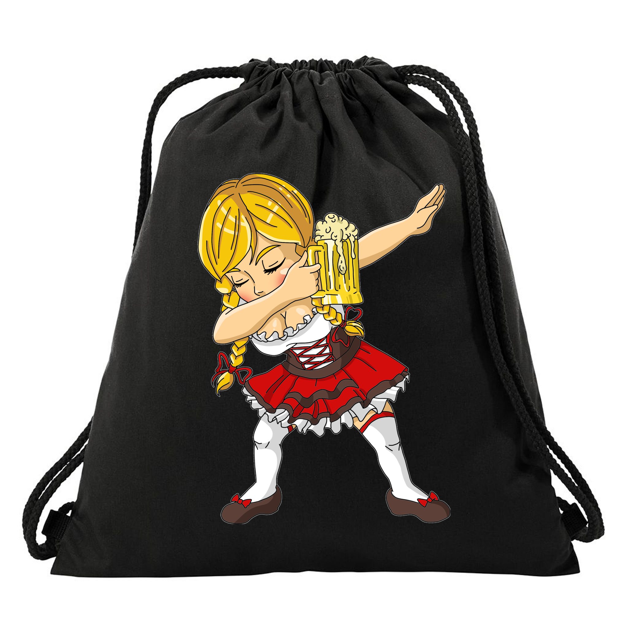 Dabbing German Girl Oktoberfest Drawstring Bag