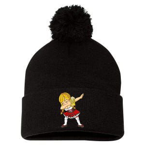 Dabbing German Girl Oktoberfest Pom Pom 12in Knit Beanie