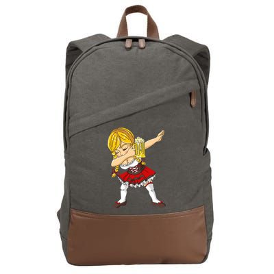 Dabbing German Girl Oktoberfest Cotton Canvas Backpack