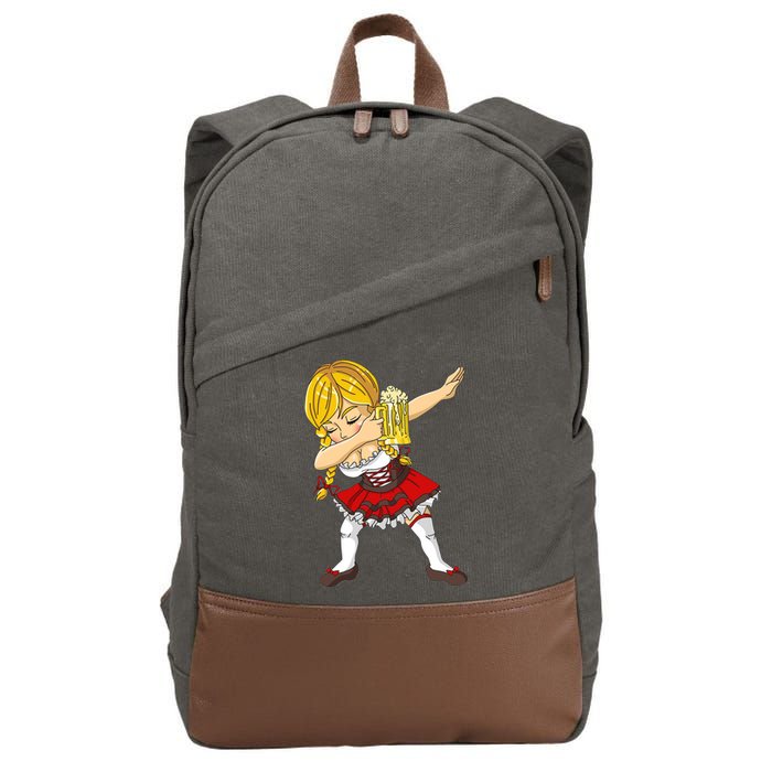 Dabbing German Girl Oktoberfest Cotton Canvas Backpack