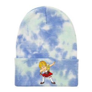 Dabbing German Girl Oktoberfest Tie Dye 12in Knit Beanie