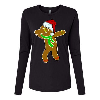 Dabbing Gingerbread Man Womens Cotton Relaxed Long Sleeve T-Shirt