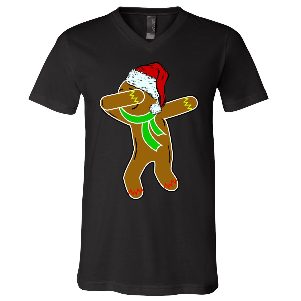 Dabbing Gingerbread Man V-Neck T-Shirt