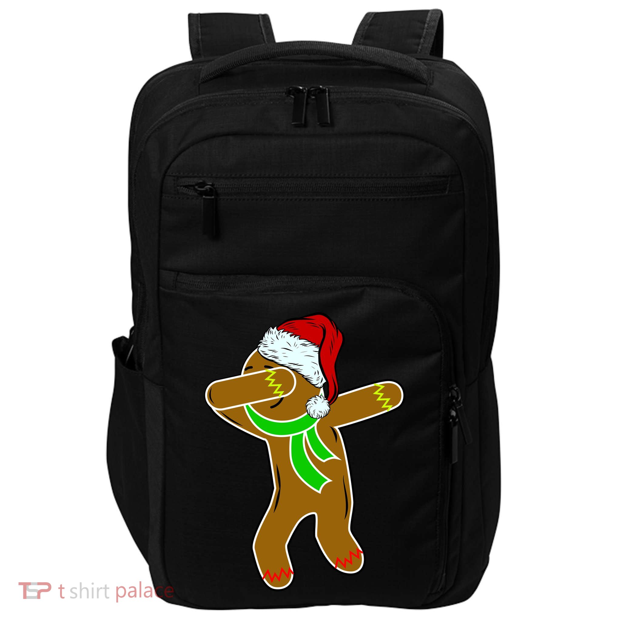 Dabbing Gingerbread Man Impact Tech Backpack