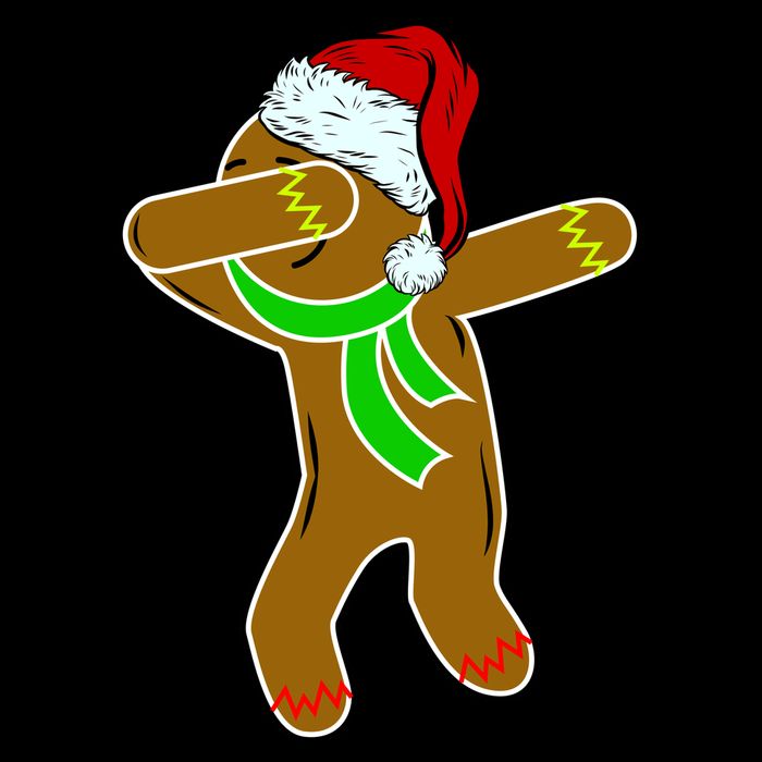 Dabbing Gingerbread Man Drawstring Bag