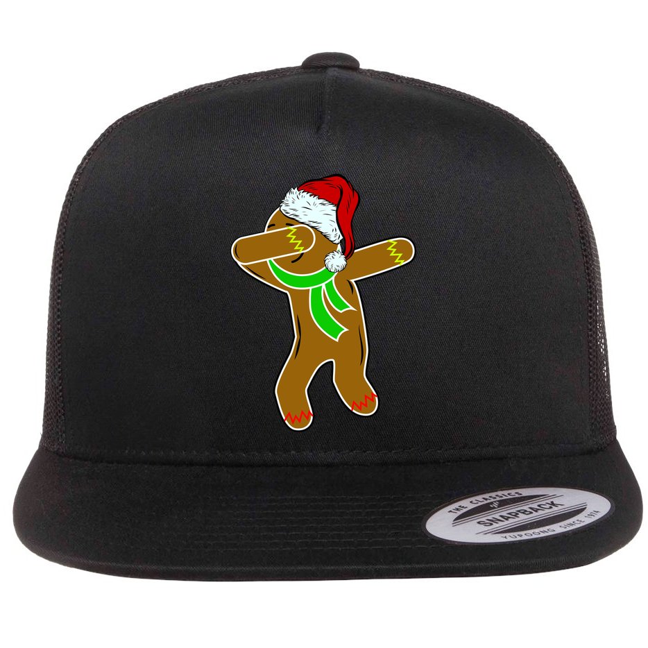 Dabbing Gingerbread Man Flat Bill Trucker Hat