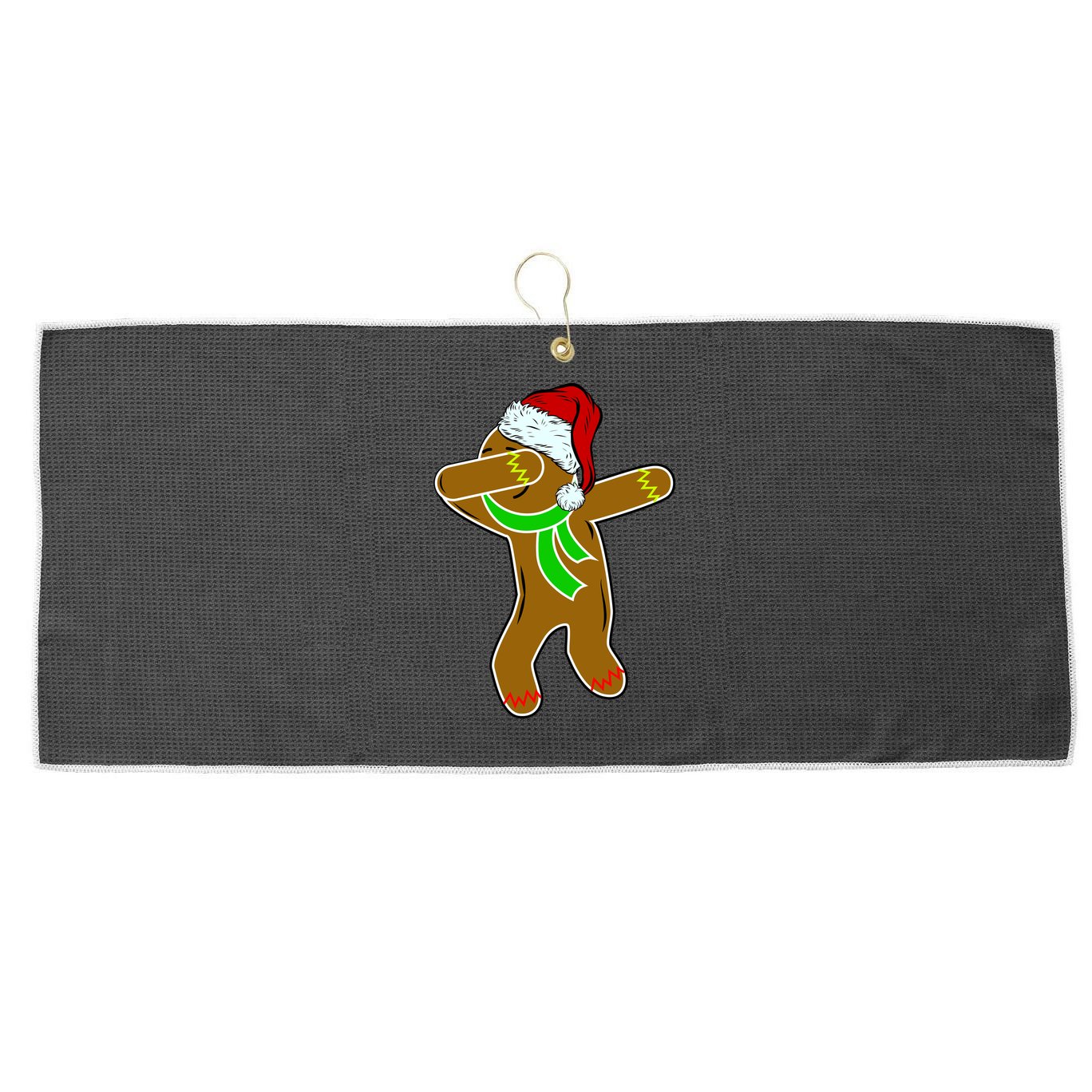 Dabbing Gingerbread Man Large Microfiber Waffle Golf Towel