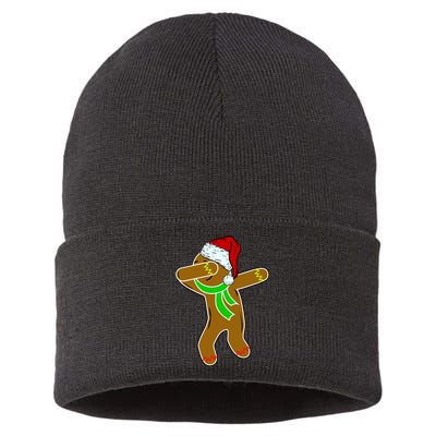 Dabbing Gingerbread Man Sustainable Knit Beanie