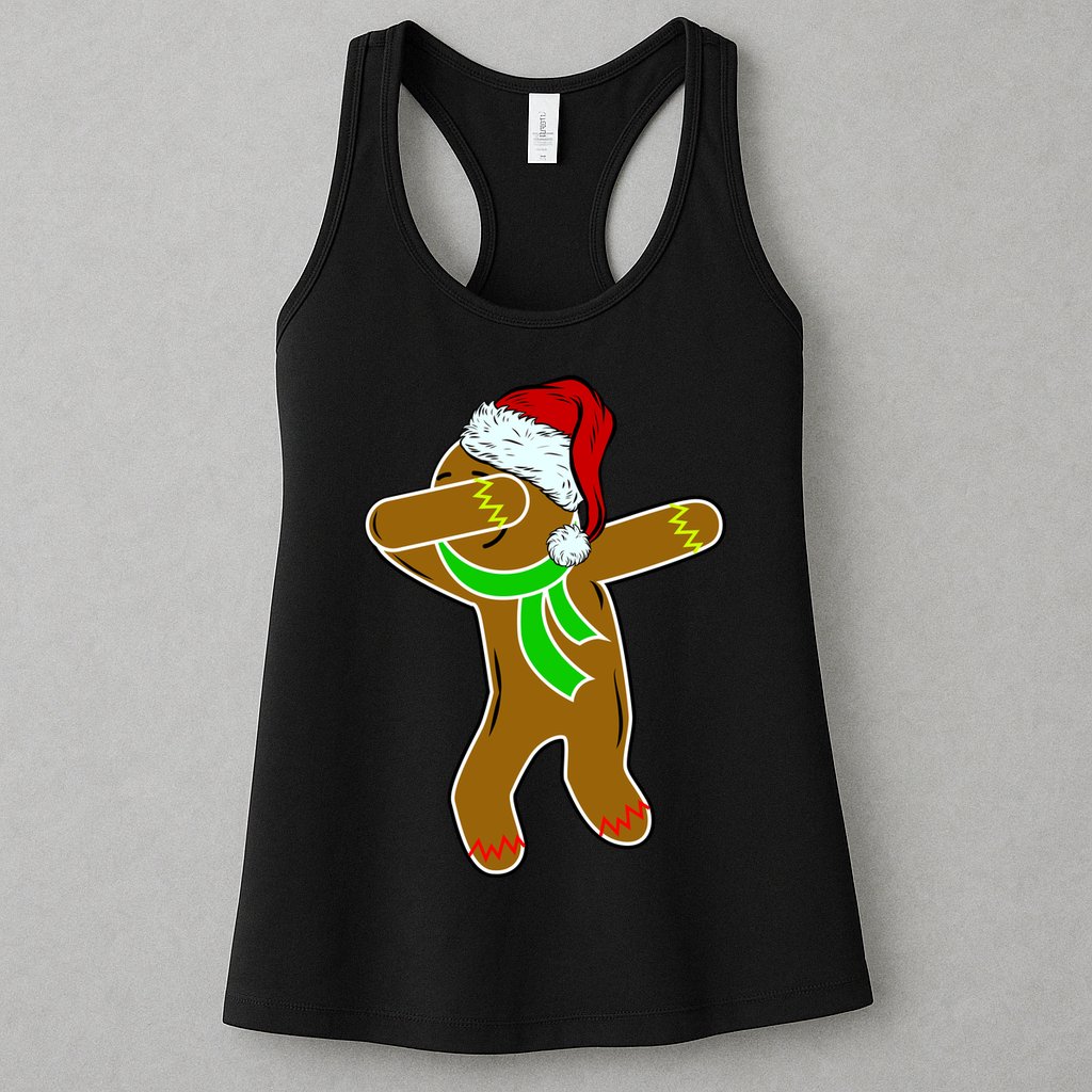 Dabbing Gingerbread Man Womens Tank Top