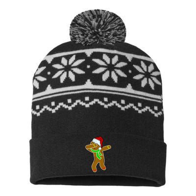 Dabbing Gingerbread Man USA-Made Snowflake Beanie