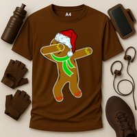 Dabbing Gingerbread Man Cooling Performance Crew T-Shirt