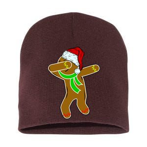 Dabbing Gingerbread Man Short Acrylic Beanie