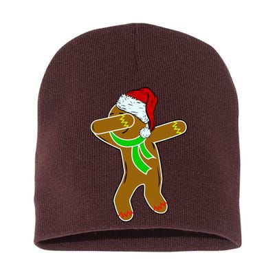 Dabbing Gingerbread Man Short Acrylic Beanie