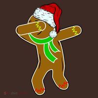 Dabbing Gingerbread Man Short Acrylic Beanie
