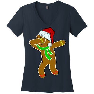 Dabbing Gingerbread Man Women's V-Neck T-Shirt