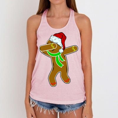 Dabbing Gingerbread Man Women's Knotted Racerback Tank