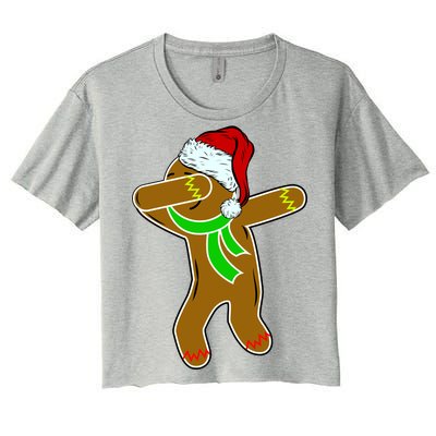 Dabbing Gingerbread Man Women's Crop Top Tee