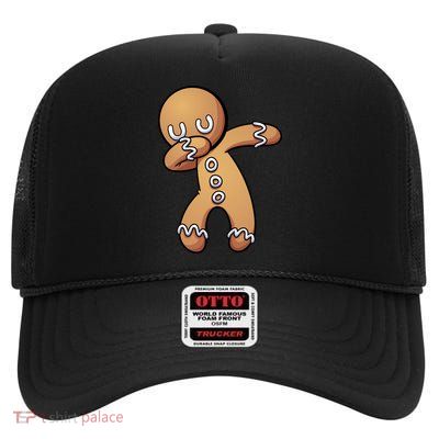 Dabbing Gingerbread Man Christmas  High Crown Mesh Back Trucker Hat