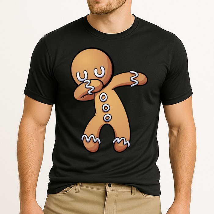 Dabbing Gingerbread Man Christmas  Cooling Performance Crew T-Shirt