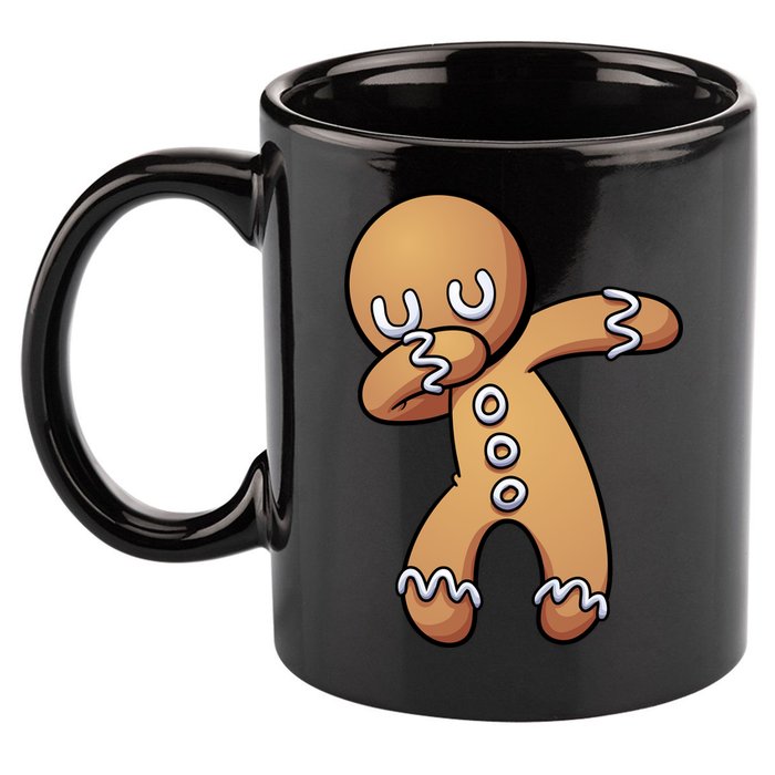 Dabbing Gingerbread Man Christmas  11oz C Handle Ceramic Mug