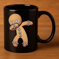Dabbing Gingerbread Man Christmas  11oz C Handle Ceramic Mug