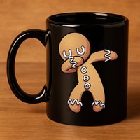 Dabbing Gingerbread Man Christmas  11oz C Handle Ceramic Mug