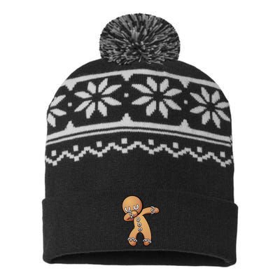 Dabbing Gingerbread Man Christmas  USA-Made Snowflake Beanie