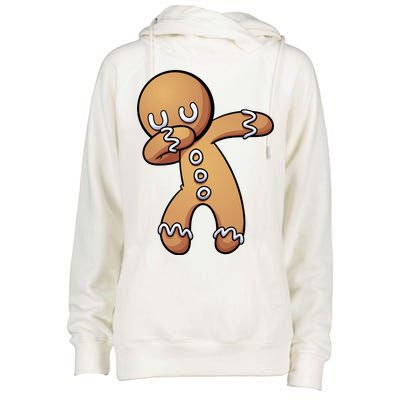 Dabbing Gingerbread Man Christmas  Womens Funnel Neck Pullover Hood