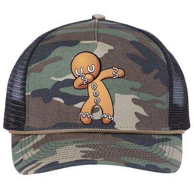 Dabbing Gingerbread Man Christmas  Retro Rope Trucker Hat Cap