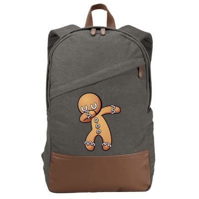 Dabbing Gingerbread Man Christmas  Cotton Canvas Backpack