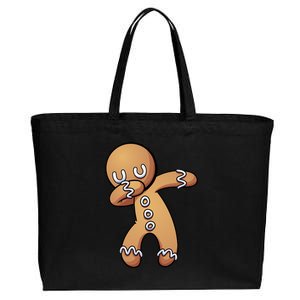 Dabbing Gingerbread Man Christmas  Cotton Canvas Jumbo Tote