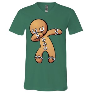 Dabbing Gingerbread Man Christmas  V-Neck T-Shirt