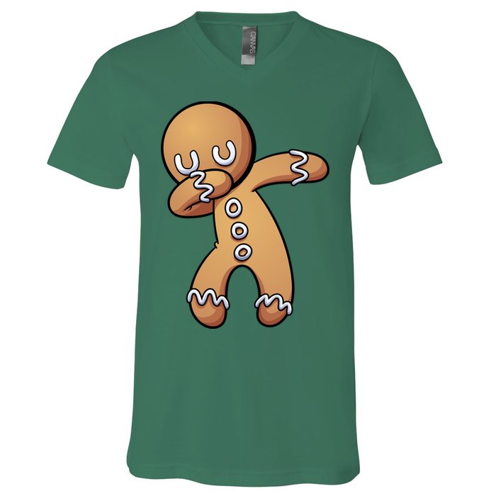 Dabbing Gingerbread Man Christmas  V-Neck T-Shirt