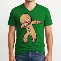 Dabbing Gingerbread Man Christmas  V-Neck T-Shirt