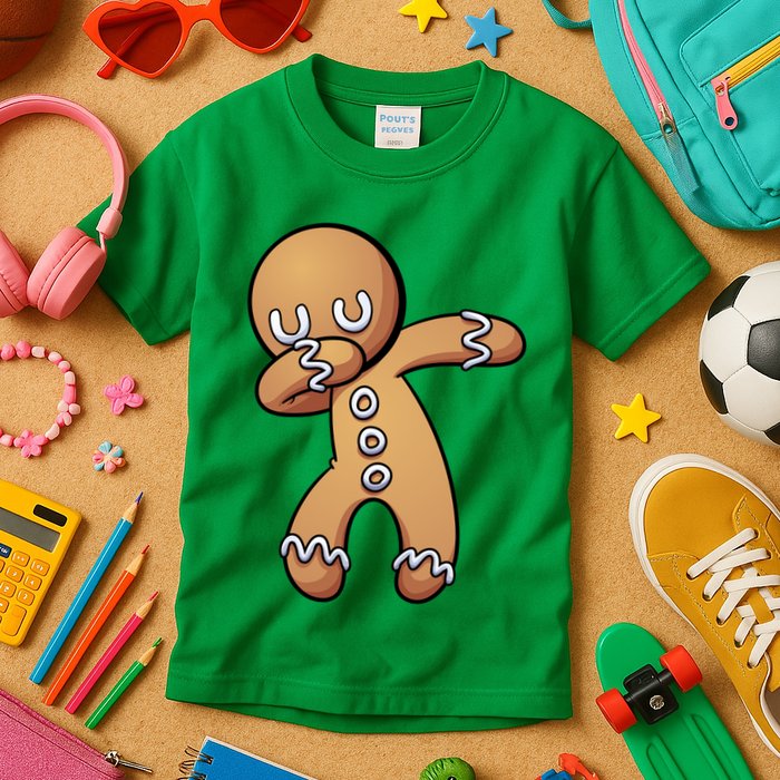 Dabbing Gingerbread Man Christmas  Kids T-Shirt