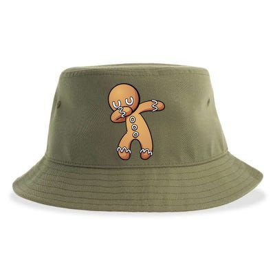 Dabbing Gingerbread Man Christmas  Sustainable Bucket Hat