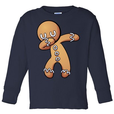 Dabbing Gingerbread Man Christmas  Toddler Long Sleeve Shirt