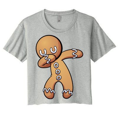 Dabbing Gingerbread Man Christmas  Women's Crop Top Tee