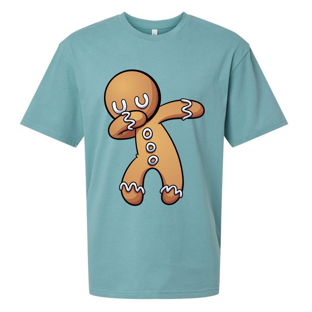 Dabbing Gingerbread Man Christmas  Sueded Cloud Jersey T-Shirt